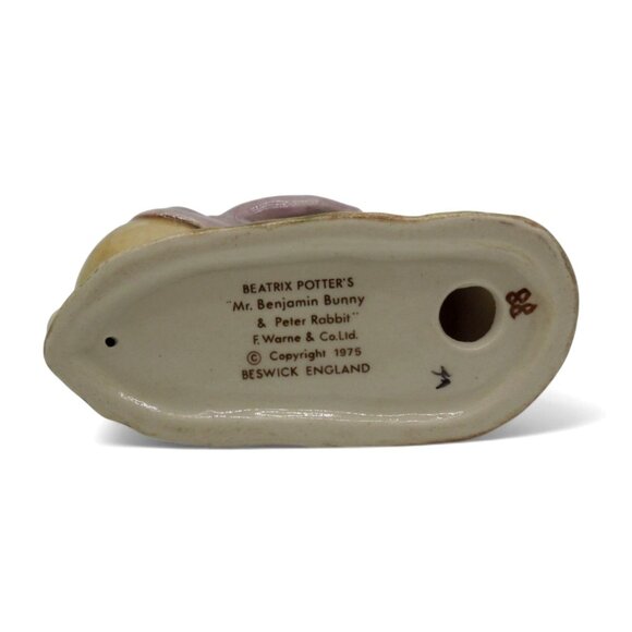 BESWICK Beatrix Potter Benjamin Bunny & Peter Rabbit Figurine England Vintage - Picture 9 of 9